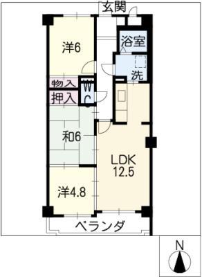 フォレスト・ヒルズ巽ヶ丘(3LDK/2階)の間取り写真