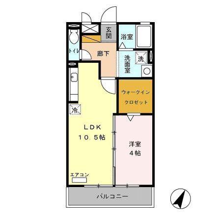 グランドパレス(1LDK/2階)の間取り写真