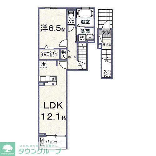 フランシーズコート行田(1LDK/2階)の間取り写真