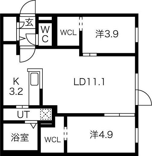 LIVEASE HASSAMU(2LDK/3階)の間取り写真