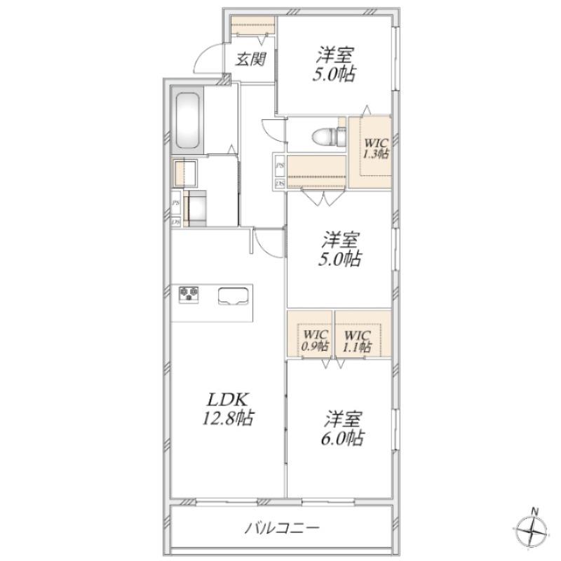 エスポワール 大宮(3LDK/2階)の間取り写真