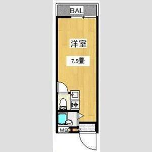 SENSE富田林(ワンルーム/1階)の間取り写真