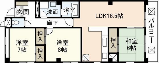 AD.ONES高須(3LDK/3階)の間取り写真