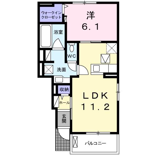 メゾン アン ビエン III(1LDK/1階)の間取り写真