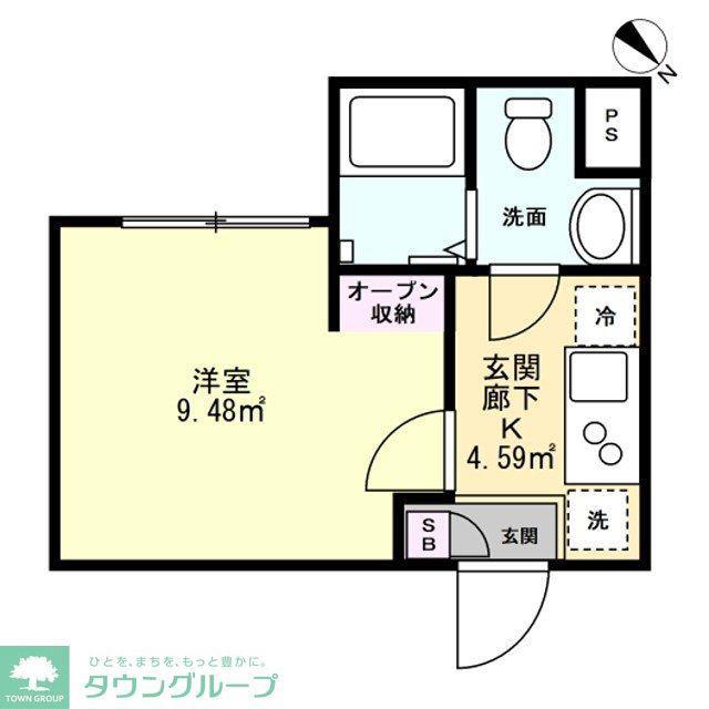フクテラス行徳駅前(1K/1階)の間取り写真