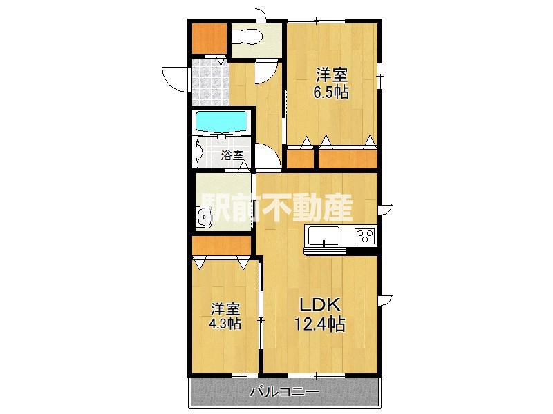 コンフォール田代 D(2LDK/2階)の間取り写真