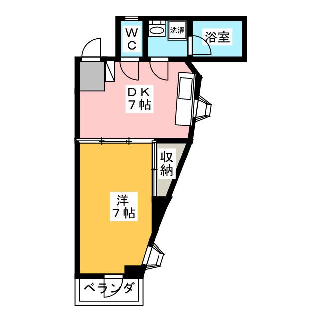 ルマポート3(1DK/2階)の間取り写真