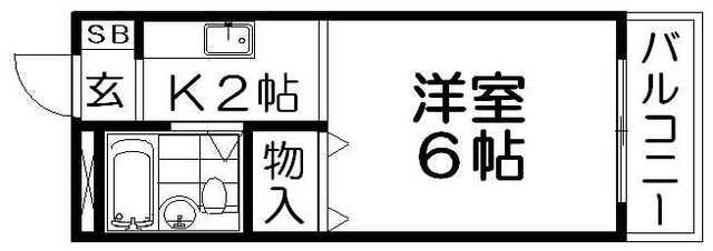 ハーミティジ平池(1K/3階)の間取り写真