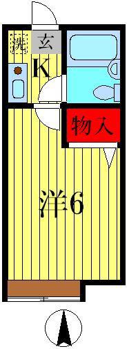 ワシントンハイツ(1K/2階)の間取り写真