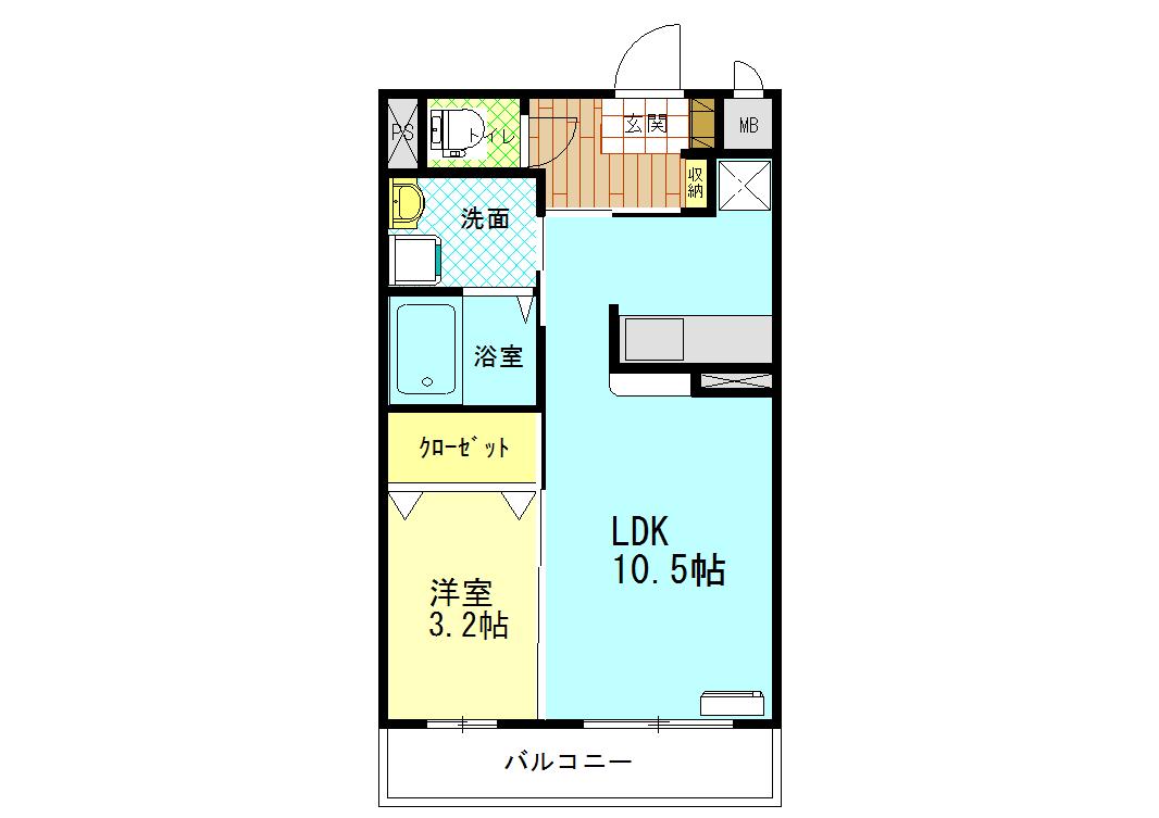 プレジール(1LDK/1階)の間取り写真