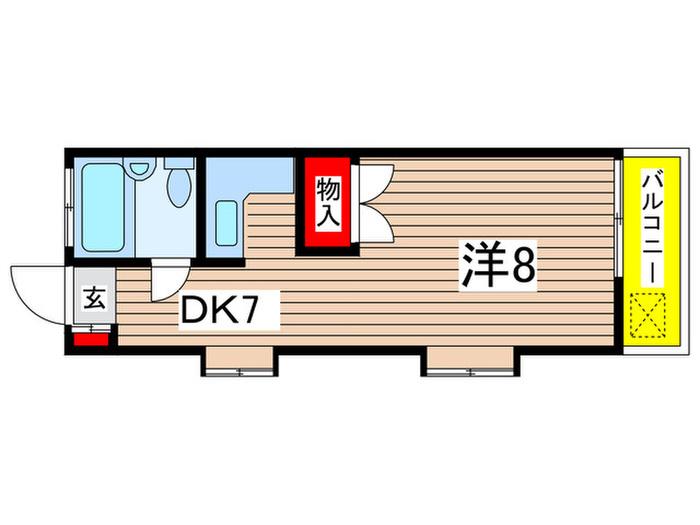 パークハイツNANA(1DK/1階)の間取り写真
