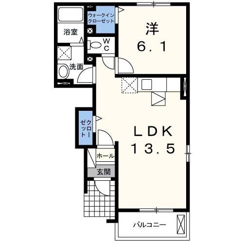 アブニール・シャルマン(1LDK/1階)の間取り写真