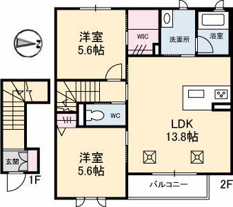 TYCOON(2LDK/2階)の間取り写真