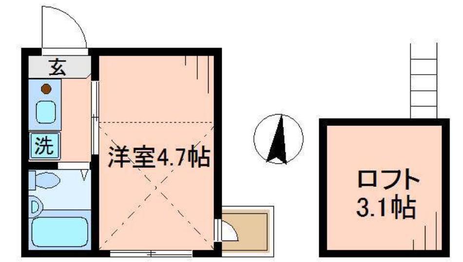 ベルエステート竹ノ塚A(1K/3階)の間取り写真