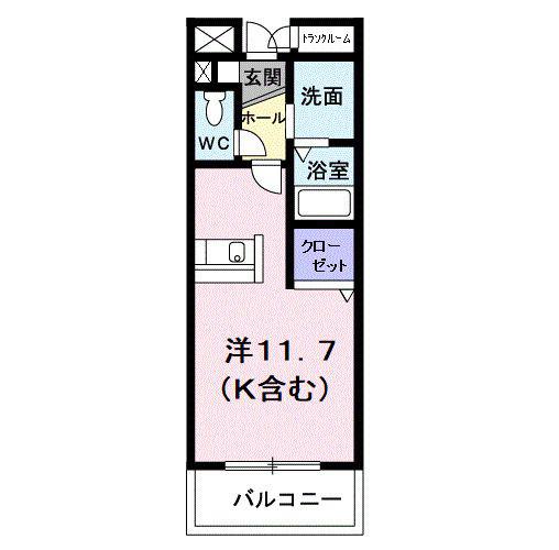 エタニティローズ(ワンルーム/3階)の間取り写真