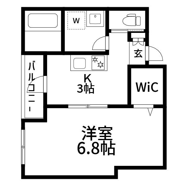 LIEN(1K/3階)の間取り写真