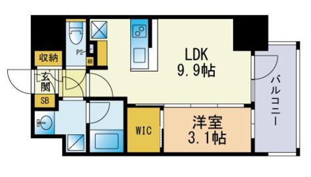 ネストピア天神東Ⅲ(1LDK/5階)の間取り写真