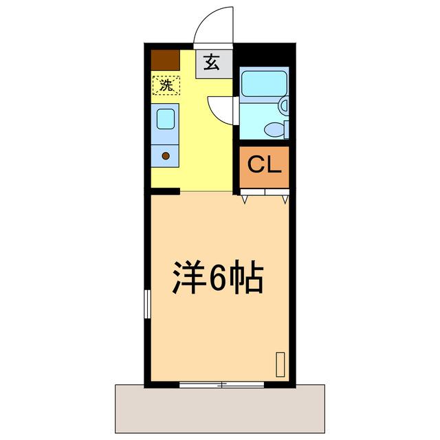 アリス結城第3 1号棟(ワンルーム/2階)の間取り写真
