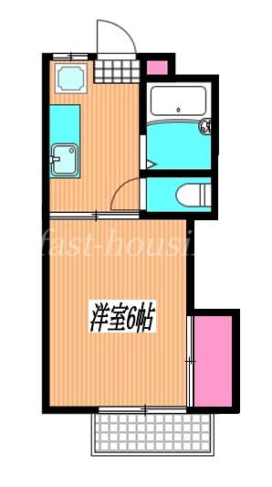 第二コーポ竹泉(1K/2階)の間取り写真