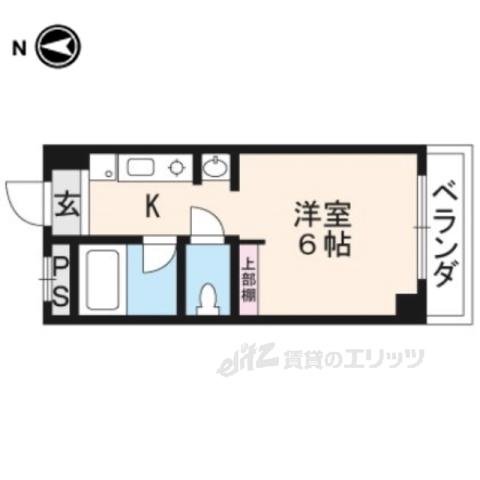 ウエストビレッジ3(1K/2階)の間取り写真
