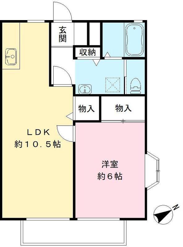 アーバンヒルズ成城A棟(1LDK/2階)の間取り写真