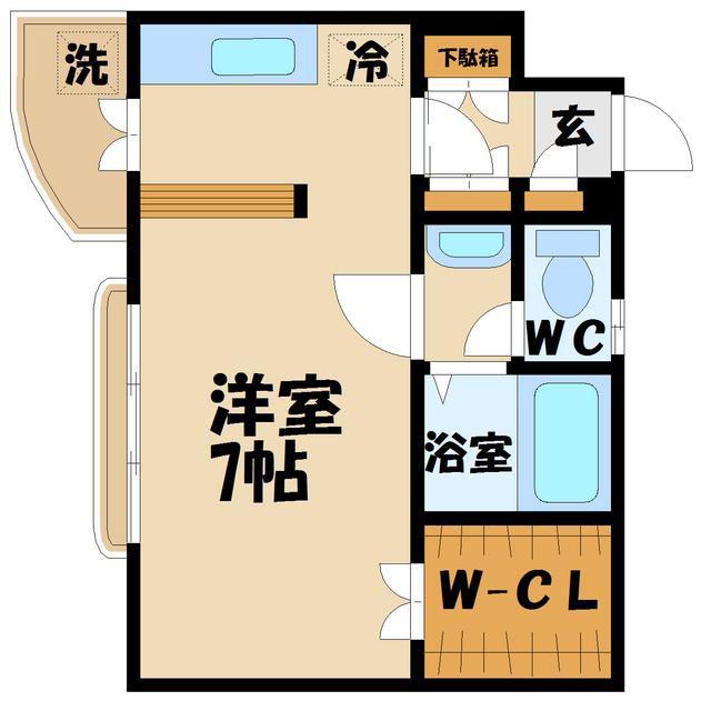 パルメゾン壱番館(1K/1階)の間取り写真