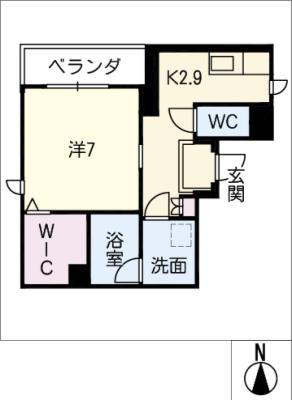 グランドゥール高蔵寺(1K/3階)の間取り写真