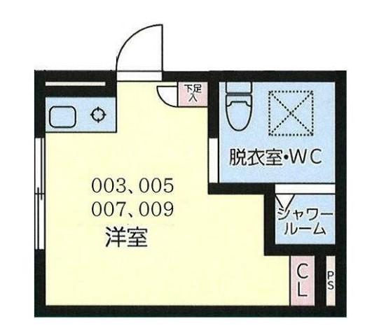 NIBI(ワンルーム/4階)の間取り写真