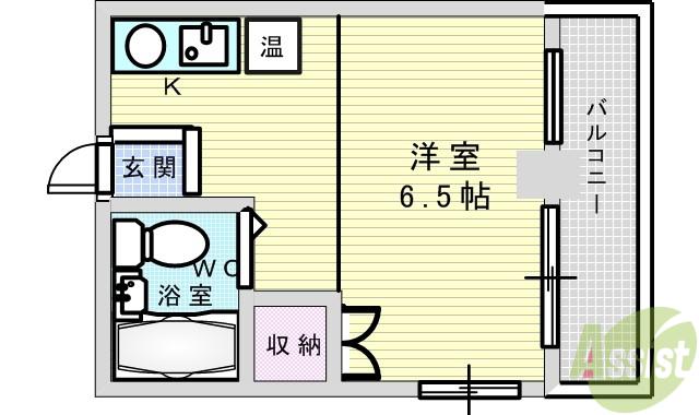 ビスタ泉町(ワンルーム/4階)の間取り写真