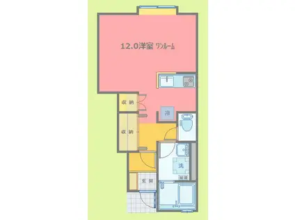 サンヒルズII(ワンルーム/1階)の間取り写真