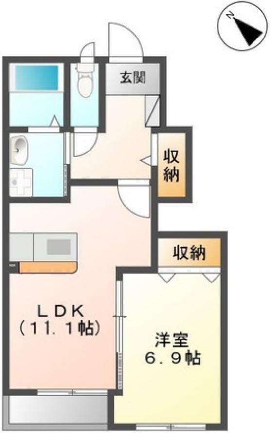 パープル(1LDK/1階)の間取り写真