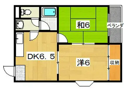 グレイス東香里(2DK/3階)の間取り写真