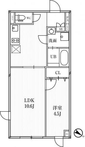 PASEO目黒(1LDK/4階)の間取り写真