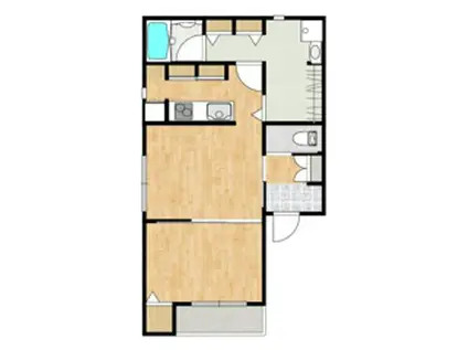 QUADRATO綾之町(1LDK/3階)の間取り写真