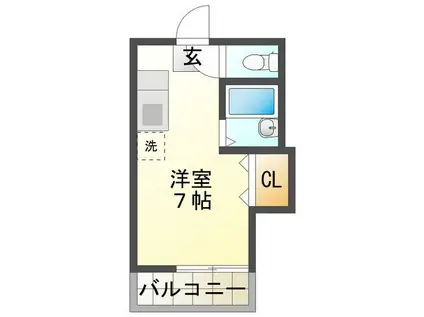 シャンブルK(ワンルーム/1階)の間取り写真