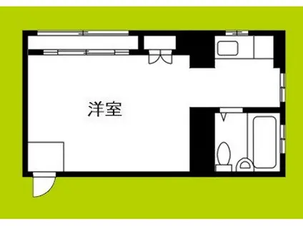 ヴィラ上善(1K/2階)の間取り写真