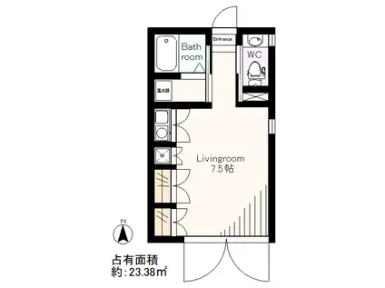 NOEL-I(ワンルーム/2階)の間取り写真