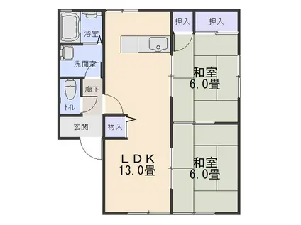 メゾンいとう(2LDK/2階)の間取り写真