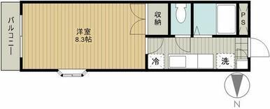 第7田畑ハイツ(1K/2階)の間取り写真