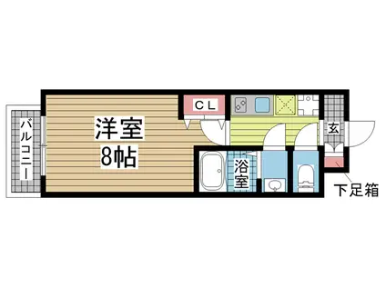 リヴィアス神戸SOLEIL(1K/5階)の間取り写真