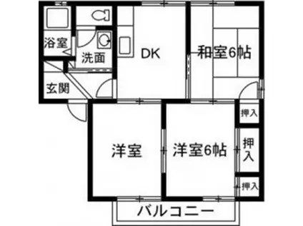 ニフティーパレスB(3DK/2階)の間取り写真