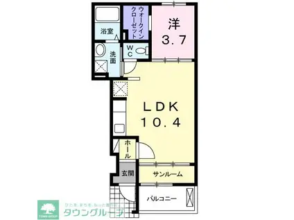 ソレアードサンレミ(1LDK/1階)の間取り写真