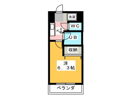 クアトロエスペランサ(1K/7階)の間取り写真