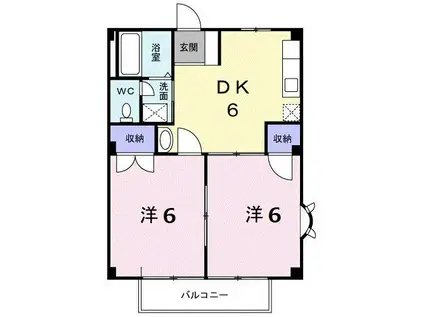 レグルス(2DK/2階)の間取り写真