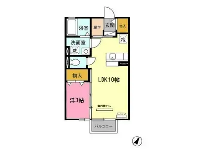 DSモナリエ(1LDK/2階)の間取り写真