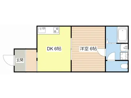 レジデンス五個荘2(1DK/1階)の間取り写真