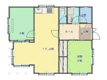 ツインガーデン住吉山手(2LDK/1階)の間取り写真