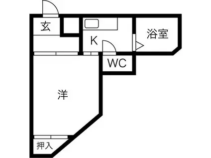きたむらビル(1K/4階)の間取り写真