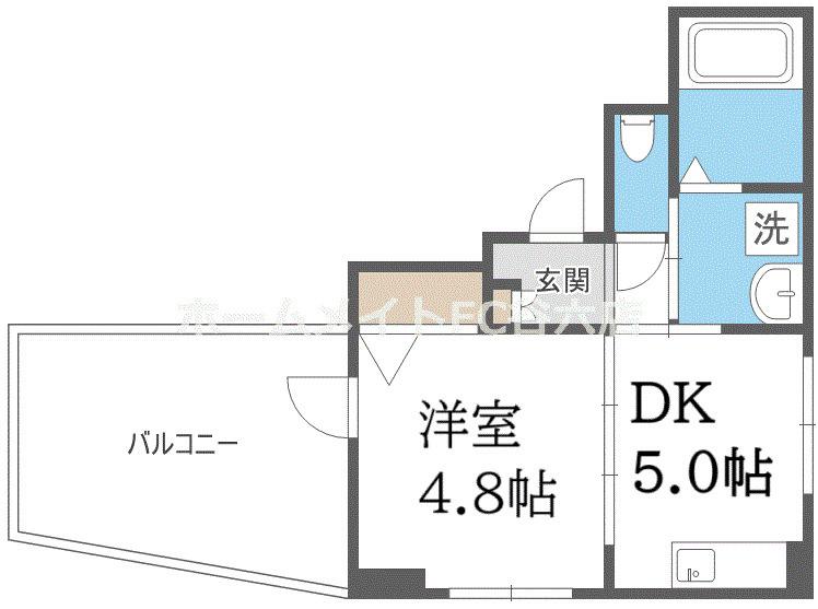 ジュネス海老江(1DK/9階)の間取り写真