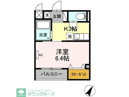 G.M.COURT(1K/2階)の間取り写真